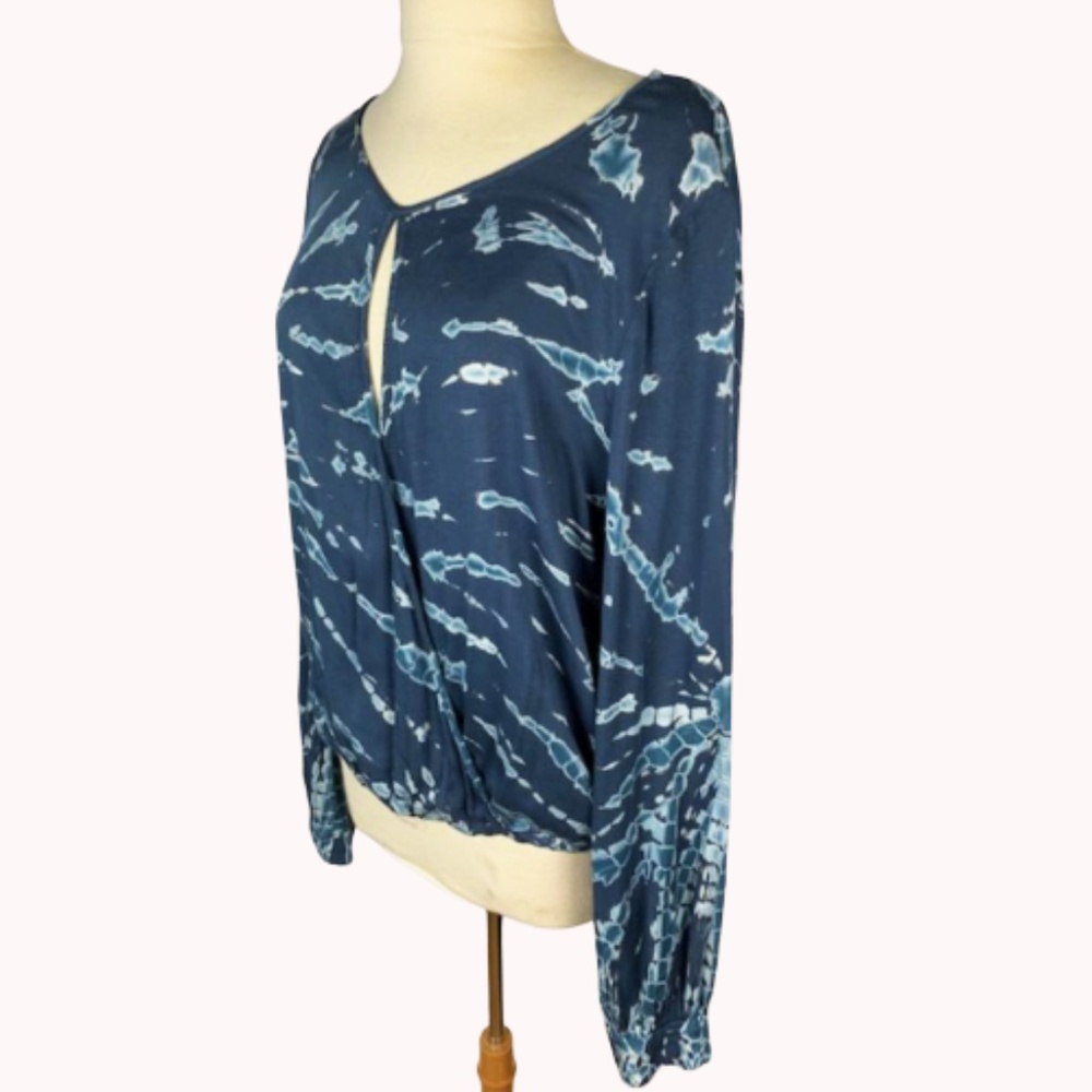 Young Fabulous & Broke Tie Dye Faux Wrap Blouse L - Picture 3 of 6